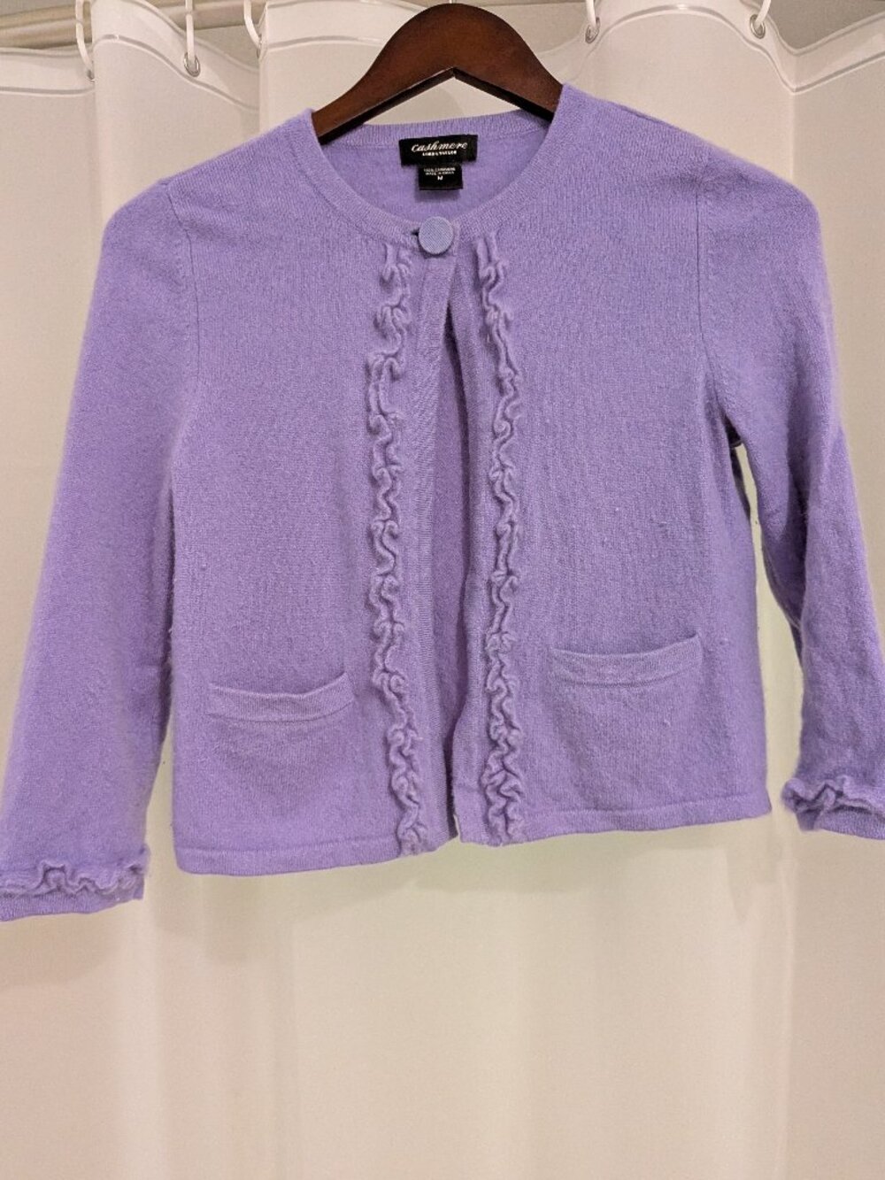 Lord & Taylor | Ruffled Cashmere Cardigan | Size M